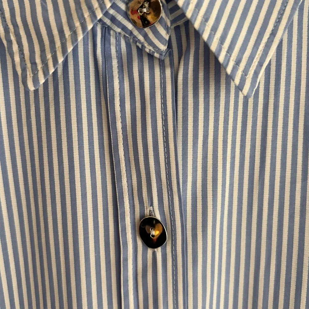 Zara Blue and White Striped Shirt - Picture 6 of 8